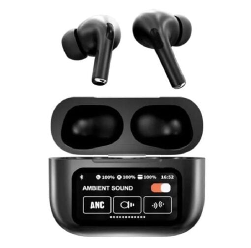 A9 Pro Smart Screen Wireless Earbuds – Touch Display, HD Sound & Fast Charging