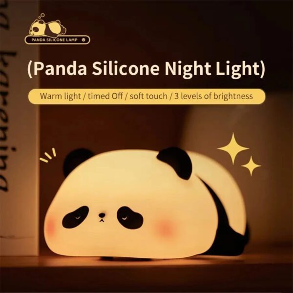 Rechargeable Panda Lamp – Cute Panda Silicone Night Light for Room Decoration