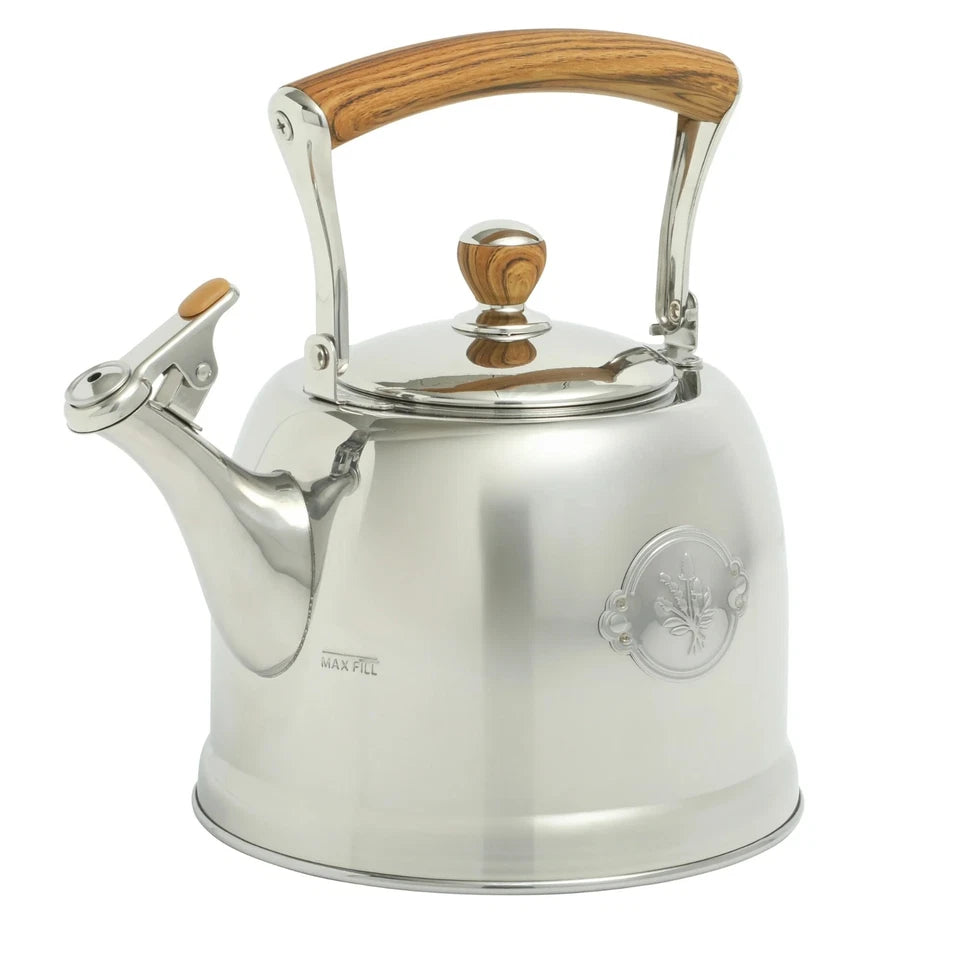 Premium Stainless Steel Kettle with Wooden Handle – Elegant & Durable