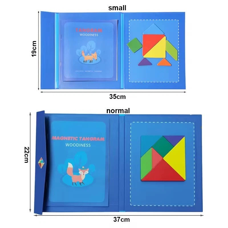 Wooden Puzzle Tangram Book – Fun, Learning & Brain Development for Kids