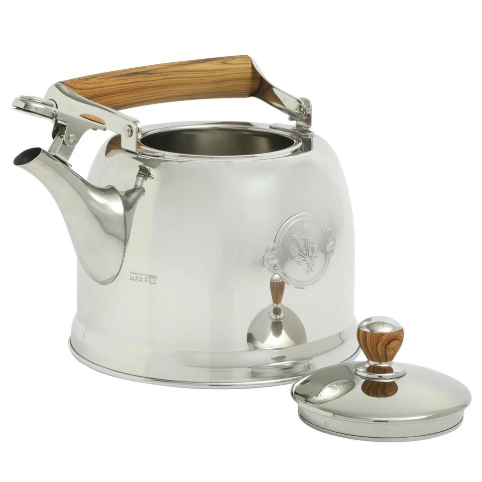 Premium Stainless Steel Kettle with Wooden Handle – Elegant & Durable
