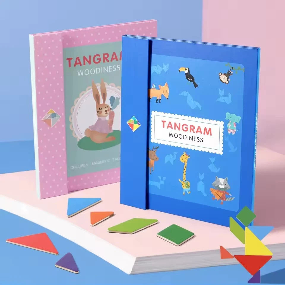 Wooden Puzzle Tangram Book – Fun, Learning & Brain Development for Kids