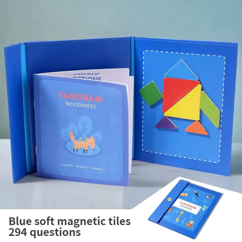 Wooden Puzzle Tangram Book – Fun, Learning & Brain Development for Kids