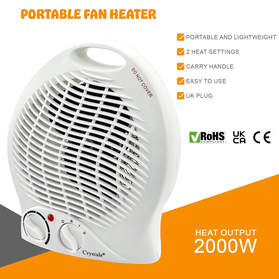 Portable Electric Fan Heater – Fast Heating for Home & Office