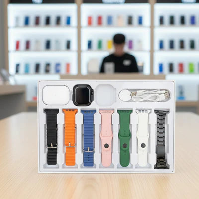 7 in 1 Ultra Smart Watch with Bluetooth Calling, Health Monitoring & Sports Modes