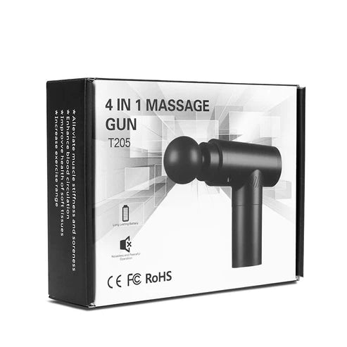 4-In-1 Rechargeable Sonic Massage Gun – Deep Muscle Relaxation & Pain Relief