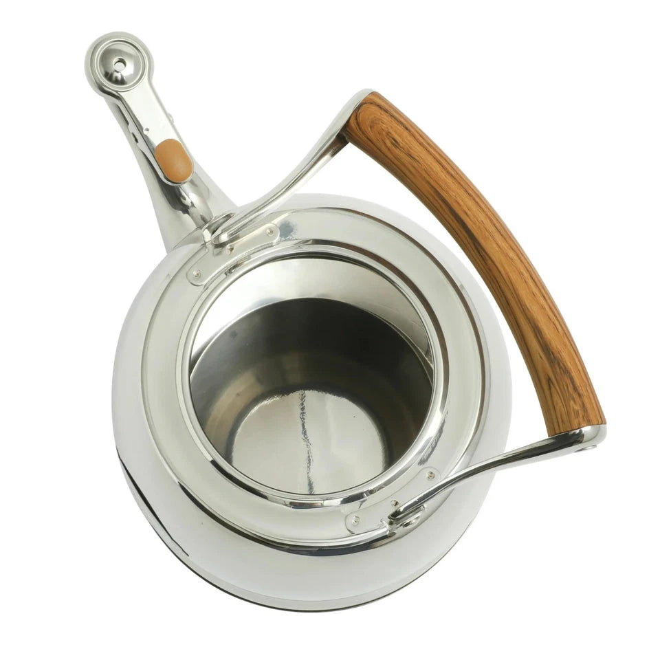 Premium Stainless Steel Kettle with Wooden Handle – Elegant & Durable